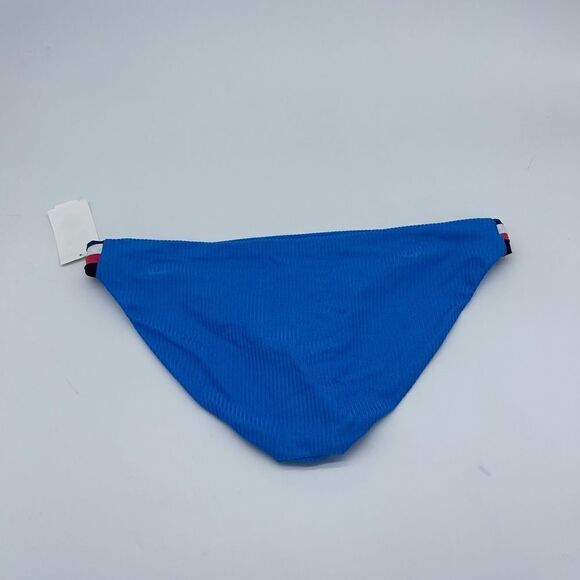 Becca Swimwear Blue Ribbed Detailing Bikini Bottom - Picture 5 of 5